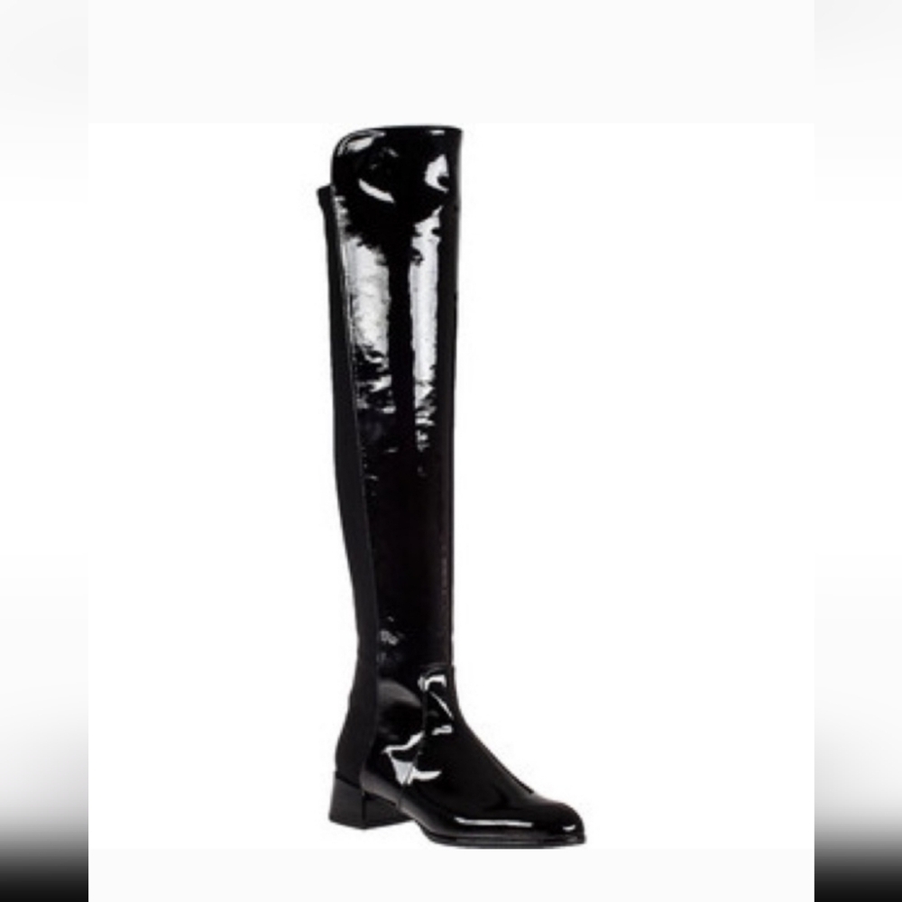 🔥Stuart Weitzman FIFO Women’s Black Patent Over-the-knee Boot Size 7